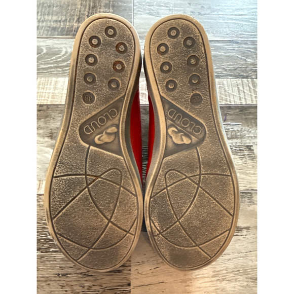 Cloud Aika Womens High Top Sneaker Shoe Red Leather 7.5 Comfort Easy On Side Zip - Picture 11 of 13